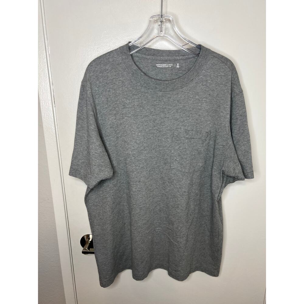 Abercrombie & Fitch Men's Premium Polished Pocket Tee Grey ~ Size M Tall